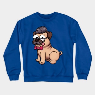 Cute Hipster Pug Crewneck Sweatshirt